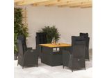Design New Garden Furniture Set Mobili Da Balcone Set 5 Pezzi Da Pranzo Con Cuscini In Poly Rattan Nero - GartenmöBelgarnituren MöBel2025 CHY9571686 3Parcel