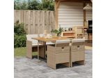Best MöBel GartenmöBel Set BalkonmöBel-Set 5-Tlg. Garten-Essgruppe Mit Kissen Beige Poly Rattan - Set Mobili Da Giardino CL6518912 2Parcel