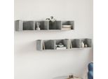 Armadi A Muro Lisci 2 Pz. Grigio Cemento 99X18X16,5 Cm Materiale A Base Di Legno - Mensole A Muro DE5814401 1Pacco