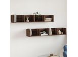 Best MöBel Armadi A Muro 2 Pz. Marrone Effetto Rovere 99X18X16,5 Cm - Mensole A Muro CL6339758 1Pacco