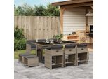 Stabli MöBel Set Di Mobili Da Giardino Set Di Mobili Da Balcone Set Da Pranzo Da Giardino 11 Pezzi Con Cuscini Grey Poly Rattan - Set Di Mobili Da Giardino CC9768844 4Parcel
