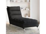 Pratica Chaise Longue Con Cuscini In Tessuto Nero - Recamieren ,Design Furniture 7869596 1Parcel