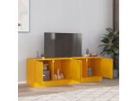 Mobili Tv In Stile Elegante 2 Pezzi Giallo Senape 67X39X44 Cm In Acciaio - Mobili Tv Hommie4581100 1Pacco