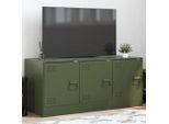 Maison Exclusive - Mobile Tv Verde Oliva 99X39X44 Cm Acciaio