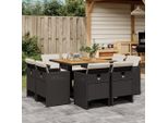 Set Di Mobili Da Giardino In Stile Elegante Set Di Mobili Da Balcone Set Da Pranzo Da Giardino 9 Pezzi Con Cuscini Nero Poly Rattan - Set Di Mobili Da Giardino Hommie5309953 3Parcel