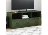 Mobile Tv Durevole Verde Oliva 99X39X44 Cm In Acciaio - Mobili Tv Octo5959055 1Parte
