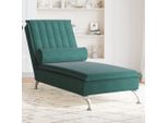 Best MöBel Massage Chaise Longue Con Bolster In Velluto Verde Scuro - Recamieren CL8874562 1Parcel