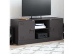 Mobile Tv In Stile Elegante Nero 99X39X44 Cm In Acciaio - Mobili Tv Hommie4175770 1Parte