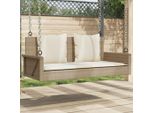 Panca Sospesa Semplice Con Cuscini Beige 119X56X48 Cm Poly Rattan - Panchine Da Giardino DE4943598 1Pacco