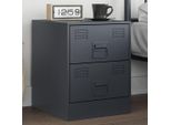 Maison Exclusive - Comodino Antracite 34,5X39X44 Cm Acciaio