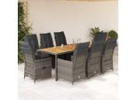Stabli MöBel Set Di Mobili Da Giardino Set Di Mobili Da Balcone Set Da Pranzo Da Giardino 9 Pezzi Con Cuscini Grigio Poly Rattan - Set Di Mobili Da Giardino CC2799531 5Parcel