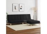 2025 Divano Letto Moderno A 2 Posti Con Poggiapiedi In Tessuto Nero - Divani Classici,Design 6123598 2Parti