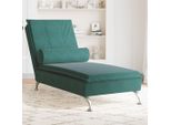 Chaise Longue Da Massaggio In Stile Elegante Con Cuscino In Velluto Verde Scuro - Recamieren Hommie2257384 1Parcel