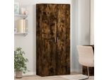 Pratica Vetrinetta In Rovere Affumicato 80X35X180 Cm In Legno Massiccio - Cassettiere ,Mobili Di Design 1375044 2Parti