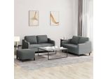 Bei Cloris Set Divano 3 Pezzi Con Cuscini In Tessuto Grigio Scuro - Divani Classici New6948591 3Parcel