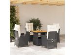 2025 Cloris Set Di Mobili Da Giardino Set Di Mobili Da Balcone Set Da Pranzo Da Giardino 5 Pezzi Con Cuscini Nero Poly Rattan - Set Di Mobili Da Giardino Sale5133392 3Parcel