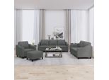 Design New Set Di Divani 4 Pezzi Con Cuscini Tessuto Grigio Scuro - Divani Classici Arredamento2025 CHY1140973 4Parti