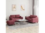 Design New Set Di Divani 3 Pezzi Con Cuscini Tessuto Rosso Vino - Divani Classici Arredamento2025 CHY5521674 5Parcel