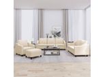 Best MöBel Set Di Divani 4 Pezzi Con Cuscini In Tessuto Crema - Divani Classici Cloris New3025352 4Parcel