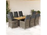 2025 Set Di Mobili Da Giardino Moderni Set Di Mobili Da Balcone Set Da Pranzo Da Giardino 9 Pezzi Con Cuscini Grey Poly Rattan - Set Di Mobili Da Giardino,Design 6685932 5Parcel