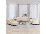 Design New Set Di Divani 4 Pezzi Con Cuscini In Tessuto Crema - Mobili Per Divani Classici2025 CHY7378082 6Parti