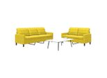 Set Di Divani Durevoli A 2 Pezzi Con Cuscini In Velluto Giallo - Classic Sofas Octo9365375 2Parcel