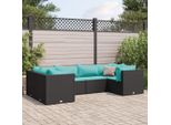 Pratico Set Di Mobili Da Giardino Set Di Mobili Da Balcone Set Di Salotto Da Giardino Da 6 Pezzi Con Cuscini Nero Poly Rattan - Set Di Mobili Da Giardino ,Mobili Di Design 5348239 2Parcel