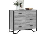 Design New Vetrina Cassettiera Grigio Sonoma 91X35,5X74,5 Cm Materiale A Base Di Legno - Cassettiere MöBel2025 CHY9321299 2Parcel