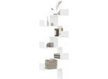 Stabli MöBel Mensola Angolare A Parete Bianca 45X45X147 Cm In Legno - Mensole A Parete CC2242858 1Pacco