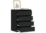 Cassettiera Durevole Nera 60X41X76 Cm In Legno - Cassettiere Octo6582722 1Pacco