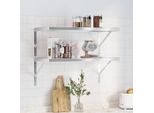 Stabli Mobili Mensole A Muro 2 Pz. 75X40X3 Cm Acciaio Inox Argento - Mensole A Muro CC3598722 1Pacco