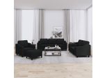 Design New Set Di Divani 4 Pezzi Con Cuscini In Tessuto Nero - Mobili Per Divani Classici2025 CHY5959231 6Parti
