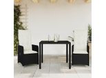 Stabli MöBel Set Di Mobili Da Giardino Set Di Mobili Da Balcone Set Di 3 Pezzi Da Giardino Bistrot Con Cuscini Nero Poly Rattan - Set Di Mobili Da Giardino CC4489183 2Parcel