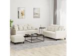 Best MöBel Set Divano 3 Pezzi Con Cuscini In Velluto Crema - Divani Classici Cloris New3451639 3Parcel