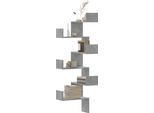 Maison Exclusive - Scaffale Angolare Da Parete Grigio Cemento 45X45X147 Cm Materiale Ligneo