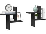 Stabli MöBel Mensole A Muro 2 Pezzi Nero 38X12X38 Cm In Legno - Mensole A Muro CC7909544 1Pacco
