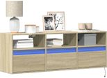Maison Exclusive - Mobile Tv Con Illuminazione A Led In Rovere Sonoma 130X31X45 Cm