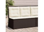 Pratica Panca Da Giardino Regolabile Con Cuscini In Poly Rattan Marrone - Divani Da Giardino ,Mobili Di Design 8718264 1Pacco