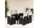 2025 Cloris Set Di Mobili Da Giardino Set Di Mobili Da Balcone 7 Pezzi Set Bistrot Da Giardino Con Cuscini Nero Poly Rattan - Set Di Mobili Da Giardino Sale8850441 4Parcel