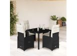 Set Di Mobili Da Giardino Semplice Set Di Mobili Da Balcone 5 Pezzi Bistrot Da Giardino Con Cuscini Nero Poly Rattan - Set Di Mobili Da Giardino DE2939309 3Parcel