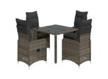 Set Di Mobili Da Giardino Semplice Set Di Mobili Da Balcone 5 Pezzi Bistrot Da Giardino Con Cuscini Grigio Poly Rattan - Set Di Mobili Da Giardino DE5495328 3Parcel