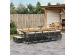 2025 Cloris Set Di Mobili Da Giardino Set Di Mobili Da Balcone 15 Pezzi Set Da Pranzo Da Giardino Con Cuscini Nero Poly Rattan - Set Di Mobili Da Giardino Sale1986607 6Parcel