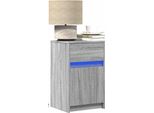 Best MöBel Comodini Con Luci Led 2 Pz. Legno Ingegnerizzato Grigio Sonoma - Comodini E Armadi Cloris New3176565 1Pz