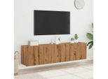 Maison Exclusive - Mobile Tv A Parete 2 Pezzi In Rovere Artisan 80X30X41 Cm