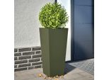 Fioriera Bei Cloris 2 Pz. Verde Oliva 35X35X75 Cm Acciaio - Aiuole Nuovo6836869 1Pacco