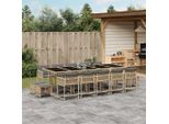Design Nuovo Set Di Mobili Da Giardino Set Di Mobili Da Balcone 15 Pezzi Con Cuscini Beige Mix Poly Rattan - Set Di Mobili Da Giardino Furniture2025 CHY3385712 6Parcel