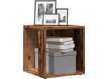 Design Nuova Vetrinetta Tavolino Aspetto Legno Vecchio 33X33X34 Cm Materiale Legno - Cassettiere MöBel2025 CHY8293210 1Pacco
