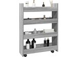 Bei Cloris Carrello Portaoggetti Stretto 4 Ripiani Grigio Sonoma Materiale Legno - Carrello Portaoggetti New9345585 1Parcel
