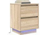 2025 Comodino Moderno Con Luci Led Rovere Sonoma 38X34X50 Cm - Comodini E Armadi,Design 5529817 1Pacco