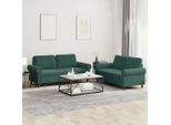 Bei Cloris Set Divano 2 Pezzi Con Cuscini In Velluto Verde Scuro - Divani Classici New6527473 2Parcel